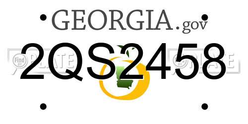 2QS2458 Georgia License Plate