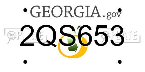 2QS653 Georgia License Plate
