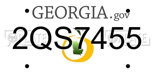 2QS7455 Georgia License Plate