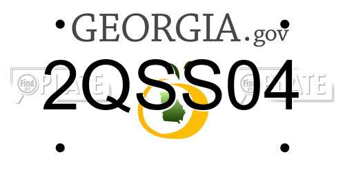 2QSS04 Georgia License Plate