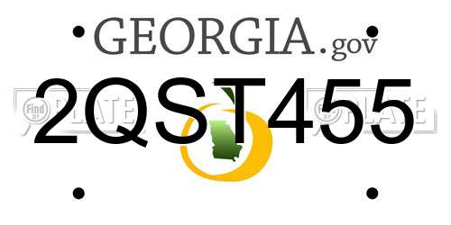 2QST455 Georgia License Plate