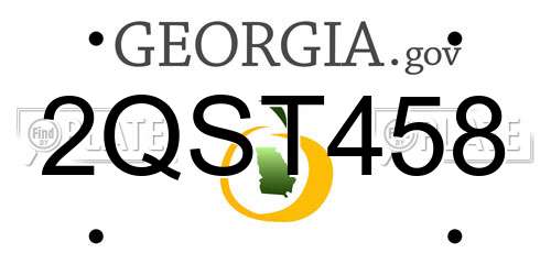 2QST458 Georgia License Plate