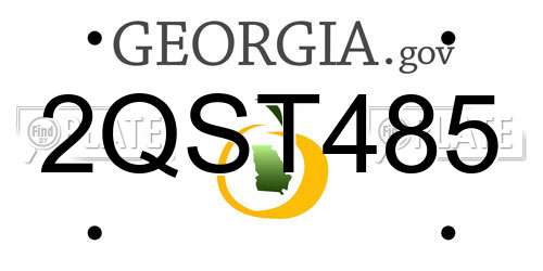 2QST485 Georgia License Plate