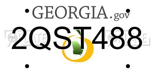 2QST488 Georgia License Plate