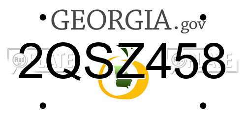 2QSZ458 Georgia License Plate