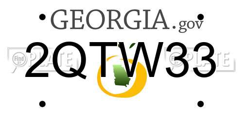 2QTW33 Georgia License Plate