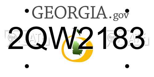2QW2183 Georgia License Plate
