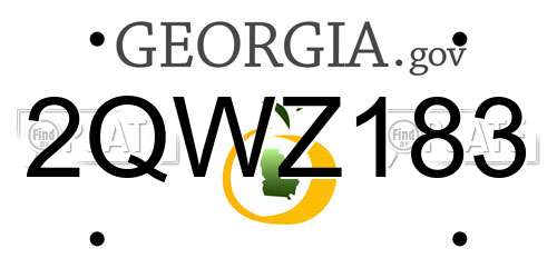 2QWZ183 Georgia License Plate