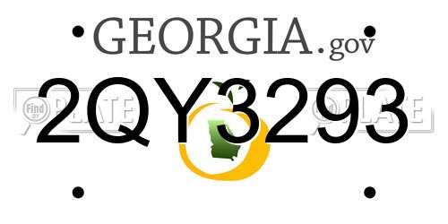 2QY3293 Georgia License Plate
