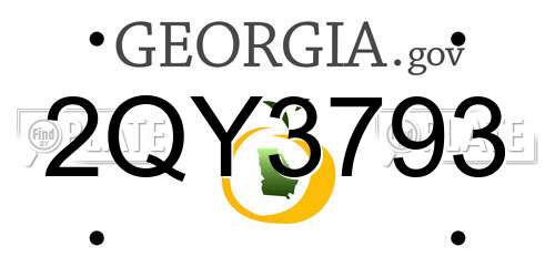 2QY3793 Georgia License Plate