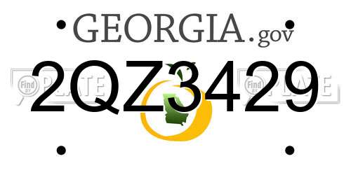 2QZ3429 Georgia License Plate