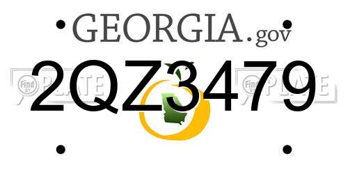 2QZ3479 Georgia License Plate