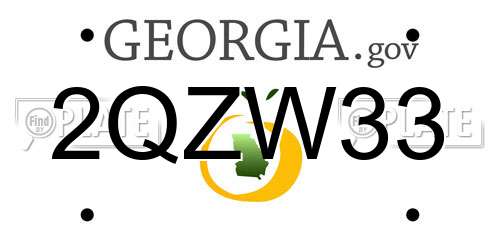 2QZW33 Georgia License Plate