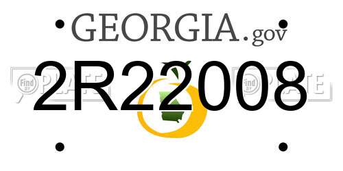 2R22008 Georgia License Plate