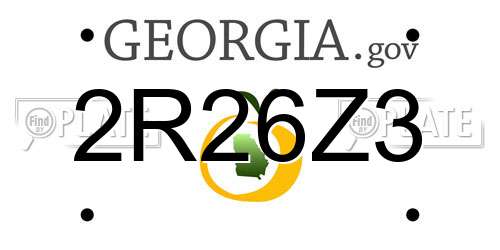 2R26Z3 Georgia License Plate