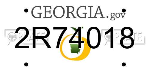 2R74018 Georgia License Plate