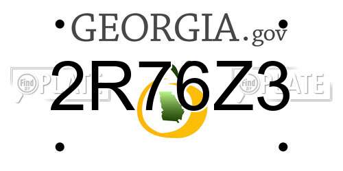 2R76Z3 Georgia License Plate
