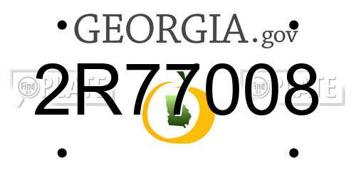 2R77008 Georgia License Plate