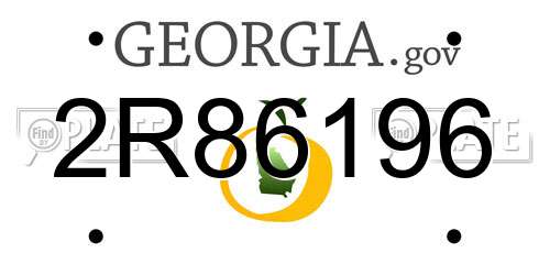 2R86196 Georgia License Plate