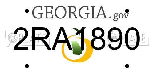 2RA1890 Georgia License Plate