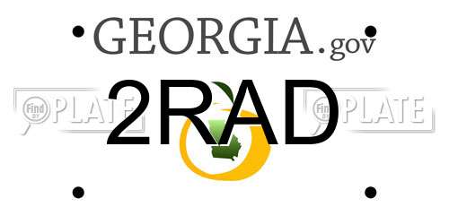 2RAD Georgia License Plate