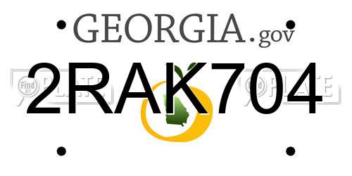 2RAK704 Georgia License Plate