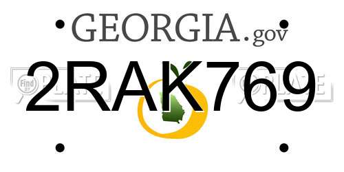 2RAK769 Georgia License Plate