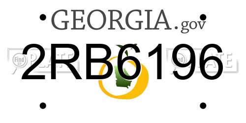 2RB6196 Georgia License Plate