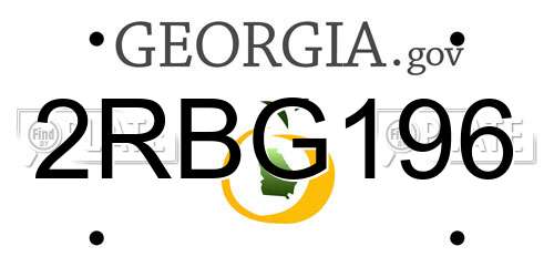 2RBG196 Georgia License Plate