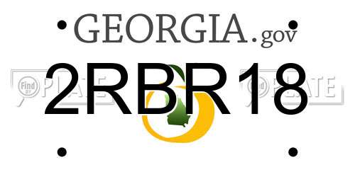 2RBR18 Georgia License Plate