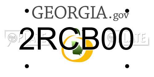 2RCB00 Georgia License Plate