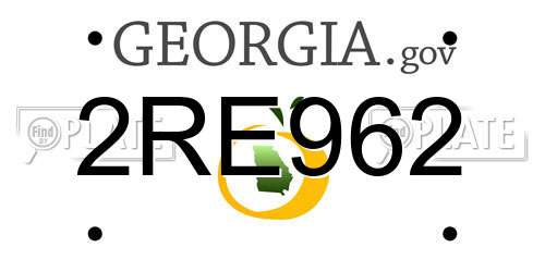 2RE962 Georgia License Plate
