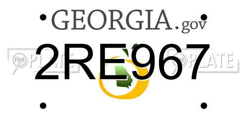 2RE967 Georgia License Plate