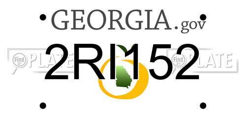2RI152 Georgia License Plate