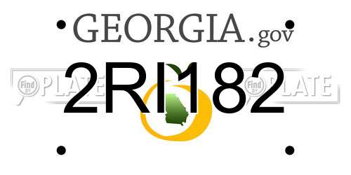2RI182 Georgia License Plate