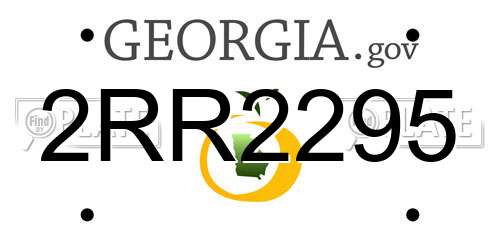 2RR2295 Georgia License Plate