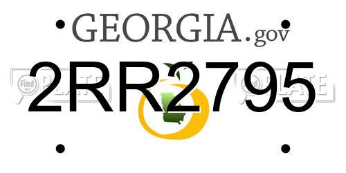 2RR2795 Georgia License Plate