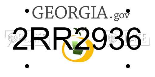 2RR2936 Georgia License Plate
