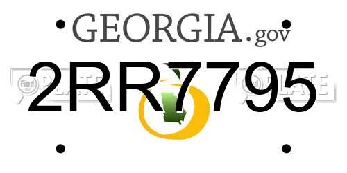 2RR7795 Georgia License Plate