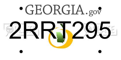 2RRT295 Georgia License Plate