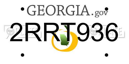 2RRT936 Georgia License Plate