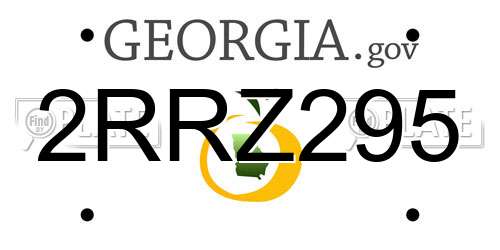 2RRZ295 Georgia License Plate