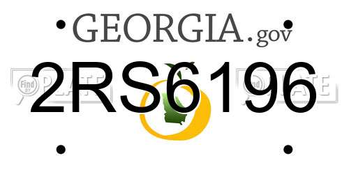 2RS6196 Georgia License Plate