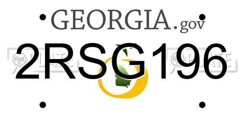 2RSG196 Georgia License Plate