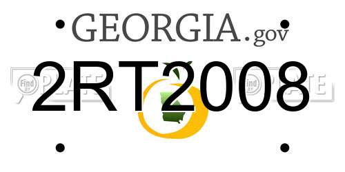 2RT2008 Georgia License Plate
