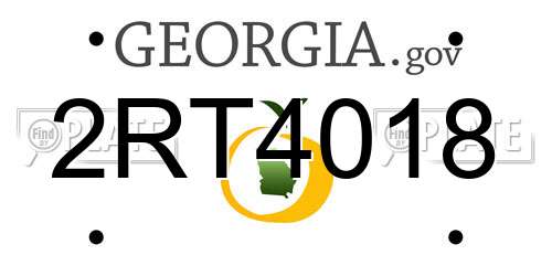 2RT4018 Georgia License Plate