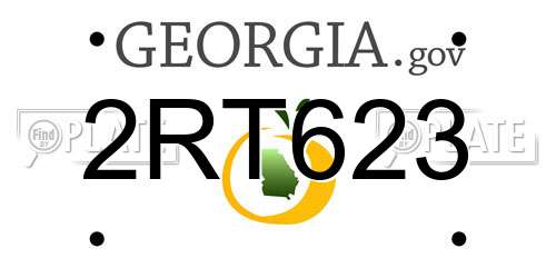 2RT623 Georgia License Plate