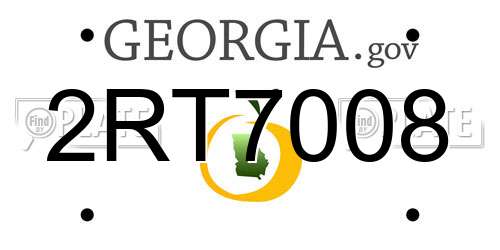 2RT7008 Georgia License Plate