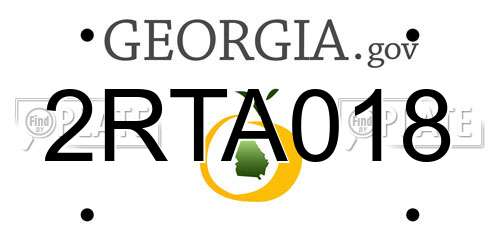 2RTA018 Georgia License Plate