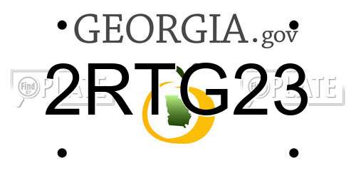 2RTG23 Georgia License Plate
